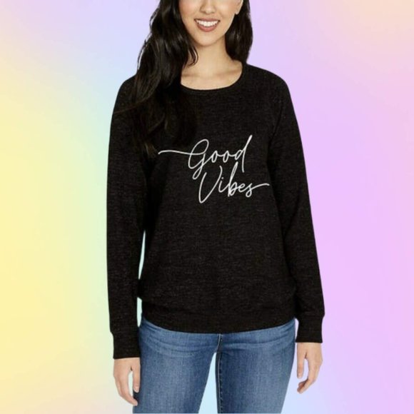 NWT Buffalo David Bitton Ladies Printed Cozy Top, Good Vibes - Picture 1 of 8